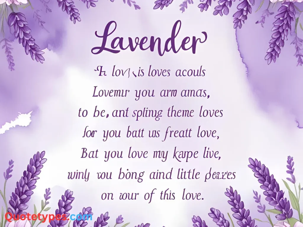 Lavender Quotes About Love