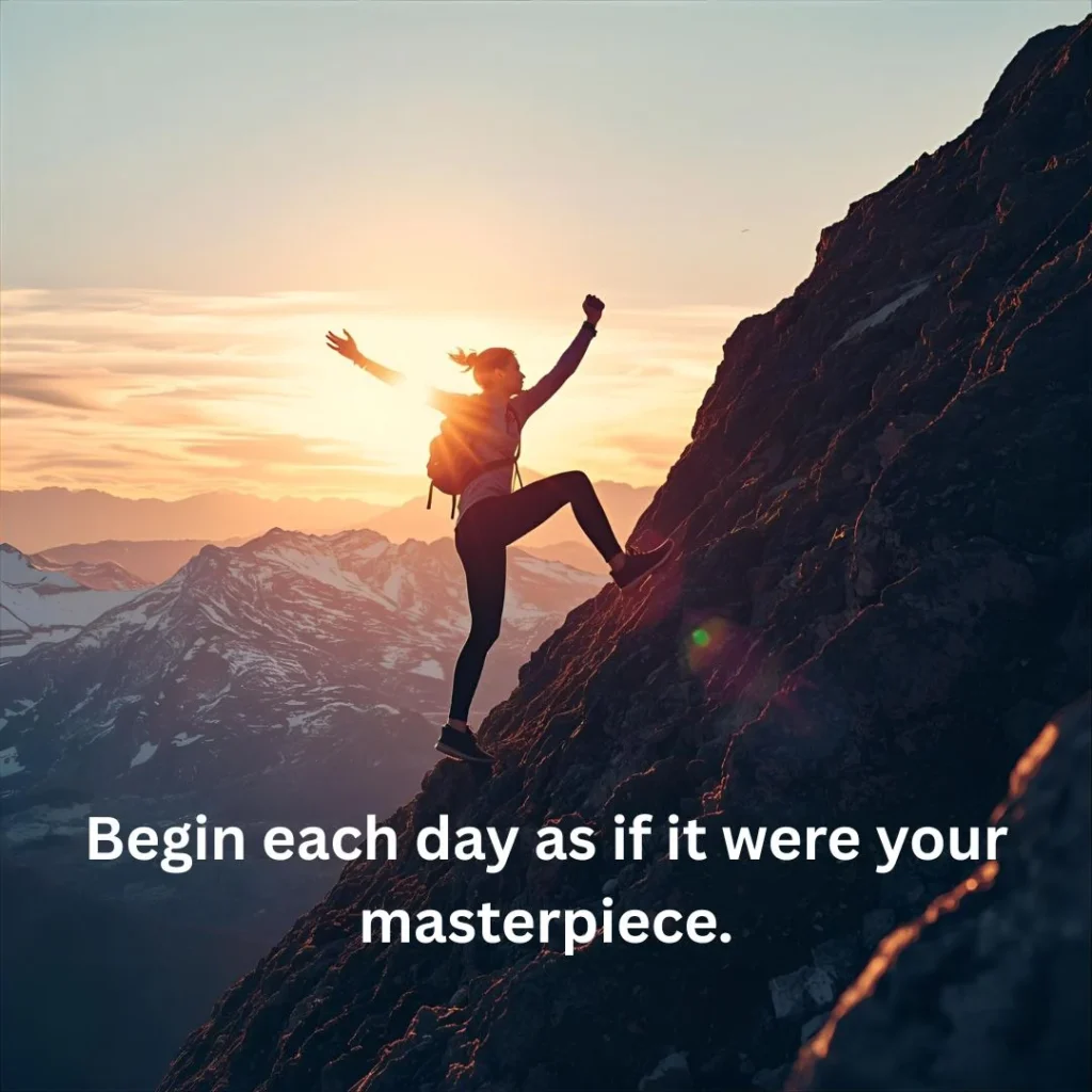 Begin each day as if it were your masterpiece.
