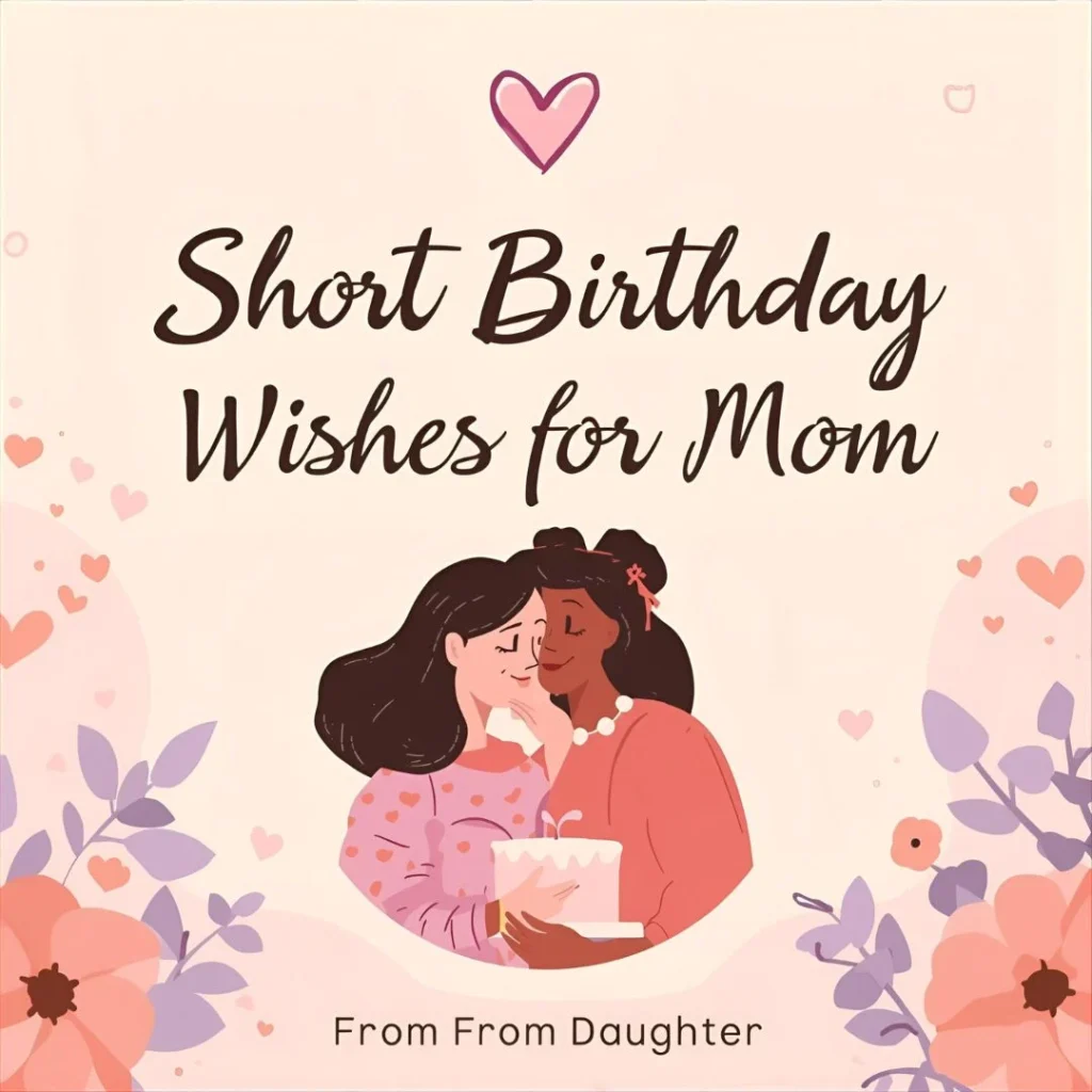 💖 Short Birthday Wishes for Mom from Daughter